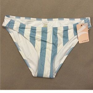 Lively High Waist Cabana Stripe Print Bikini Bottoms Size XXL NWT